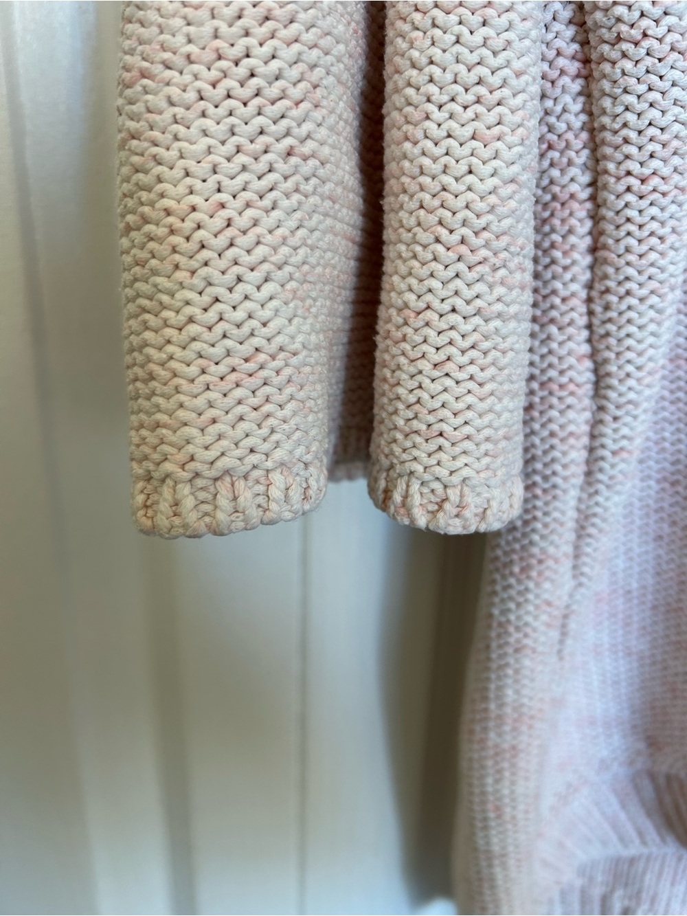Pink Blush 100% Cotton Knit Women's Top - Boat Neck, 3/4 Sleeves & High-Low Hem - Picture 6 of 7